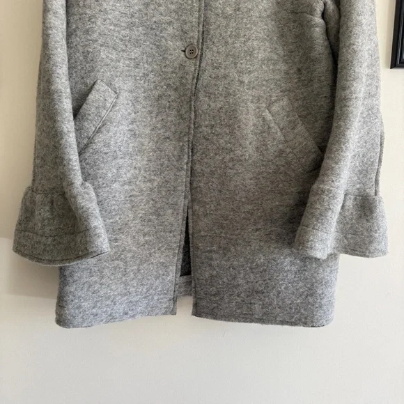 Bee & U Light Grey Italian Wool Button Mid Length Women's Jacket SZ Med - Picture 5 of 14